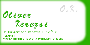 oliver kerezsi business card